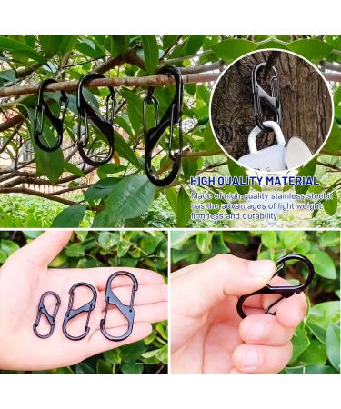 36 Pieces Mini Carabiner Hooks - Metal 8-Shaped Doppelkarabiner for Camping & Home Use (Black) - Buy Online on GoSupps.com