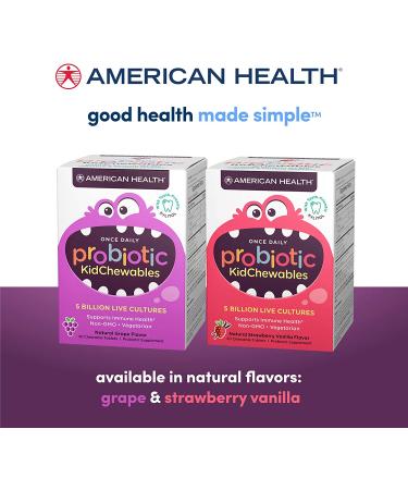 American Health Probiotic KidChewables - Grape Flavor - 5 Billion CFU - 30 Chewable Tablets - Buy Online on GoSupps.com