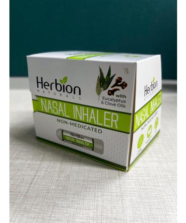 HERBION Naturals Nasal Inhaler Natural Relief for Nasal Congestion & Sinus Pressure Non-Medicated Sticks with Essential Oils Menthol Eucalyptus Clove Soothing Vapor Easy Breathing Pack of 2 2 Count (Pack of 1) - Buy Online on GoSupps.com