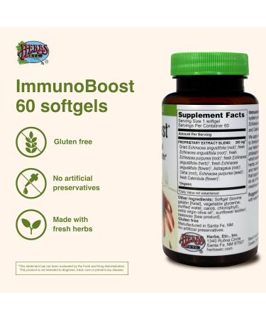 Herbs Etc. Immunoboost - Herbal Supplement for Immune System Support - Immune Health Support with Echinacea Angustifolia Astragalus & Calendula - Gluten-Free - 60 Softgels (60 Servings) - Buy Online on GoSupps.com