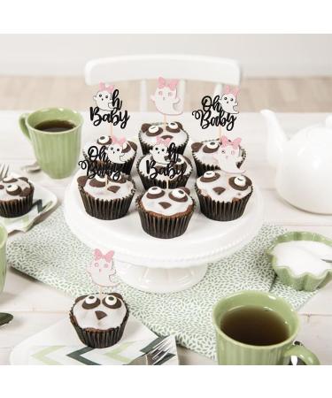 24 Pack Oh Baby Halloween Cupcake Toppers Glitter Ghost Cupcake Picks for Baby Shower Birthday Happy Halloween Theme Party Cupcake Decoration Supplies 3 - Buy Online on GoSupps.com