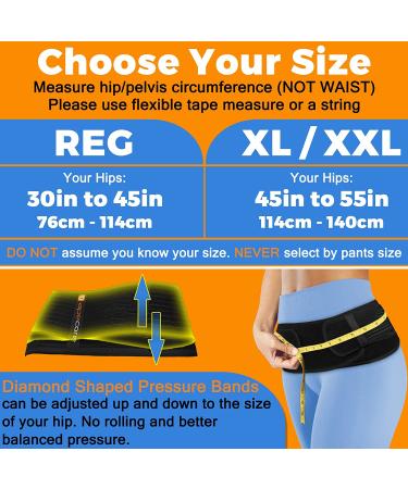 Sacroiliac Belt for Men and Women - Sciatica & Lower Back Pain Relief - Lumbar & Hip Support Brace - Trochanter Belt with Extra Compression - Black Regular Size - Buy Online on GoSupps.com