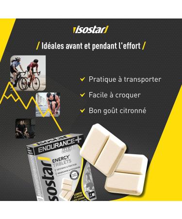 Isostar Endurance Plus Energy Tablets - Lemon Flavor - Glucose and Fructose - Magnesium and Potassium - Vitamins - 1 Box of 24 - Buy Online on GoSupps.com