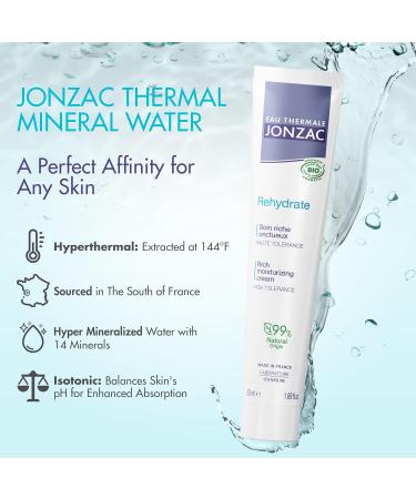 Rehydrate Organic Rich Moisturizing Facial Cream | 24hr Hydration with Shea Butter & Hyaluronic Acid | Sensitive Skin Approved | 1.69 Fl Oz - Buy Online on GoSupps.com