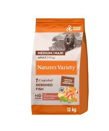 Nature's Variety Original No Grain - Dry Dog Food for Medium and Large Breed Adult Dogs - Grain Free - with Salmon