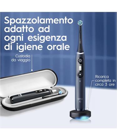 Oral-B iO 7 Set - 2 Electric Toothbrushes (Black & White) with Bluetooth Magnetic Technology Gift for Father's Day Includes 3 Brushes & Premium Travel Case - Buy Online on GoSupps.com