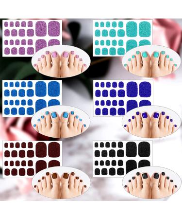 Glitter Toe Nail Wraps - Self-Adhesive Nail Polish Stickers - Solid Color Art Decals - Manicure Kit for Women & Girls - 12 Styles, 2 Nail Files (Chic Colors) - Buy Online on GoSupps.com