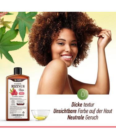 Organic Castor Oil 250 ml - 100% Pure & Cold Pressed for Eyelashes Eyebrows Hair Beard & Nails - Natural Beauty Essential - Buy Online on GoSupps.com