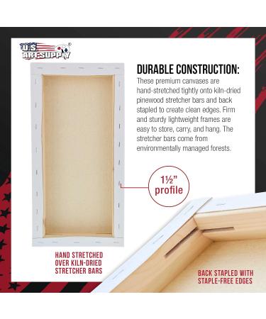 U.S. Art Supply 6x12 Gallery Depth Stretched Canvas 3-Pack - Triple Primed 100% Cotton for Acrylic Pouring Art - Buy Online on GoSupps.com