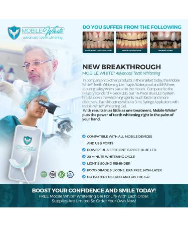 Mobile White Advanced Teeth Whitening Kit | Professional Results at Home | Fast Shipping Worldwide - Buy Online on GoSupps.com