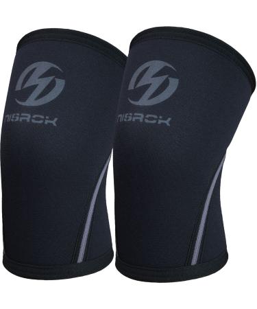 Elbow Sleeves (Pair) Support for Weightlifting Powerlifting Squat Basketball and Tennis 5mm Neoprene Compression Brace for Both Women and Men (Large  Black New) Large Black New