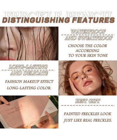 Freckle Pen 4 Colors Available Vivid Lifelike Freckle Makeup Pen Waterproof Long Lasting Quick Dry Small Spot Pen - Light Brown Coffee Chestnut Dark Brown - Buy Online on GoSupps.com