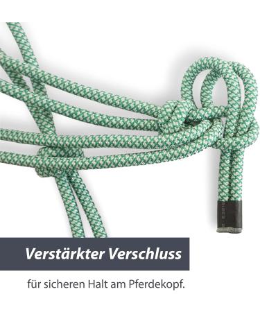 Knothalter for Floor Work Horse - Optimal COB Halter for Free Work Soil Work & Loading Training | Green-White Thoroughbred - Buy Online on GoSupps.com