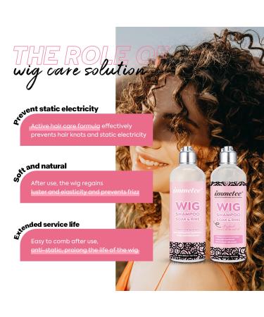 Immetee 2-in-1 Shampoo & Conditioner for Wigs | Soak & Rinse Wig Shampoo for Human & Synthetic Hair | 300ml - Prolong Wig Life - Buy Online on GoSupps.com
