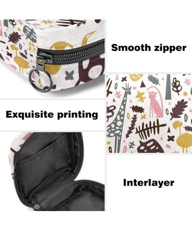 Buy Stylish Menstruation Pad Bags with Zipper - Cute Patterns for Women & Girls | Flamingo Monkey Snake Giraffe Cat Forest Design - Buy Online on GoSupps.com
