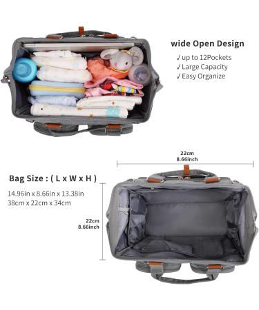 Pomelo Best Baby Changing Bag with Pram Clips and Changing Mat Embossed Grey - Buy Online on GoSupps.com