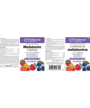 Preferred Nutrition Melatonin Complex with Lemon Balm Chamomile and Passionflower 5mg of Melatonin 60 Gummies Mixed Berry Flavour Helps Improve Sleep Quality Vegan 60 count (Pack of 1) 5 mg - Mixed Berry Flavor - Buy Online on GoSupps.com