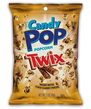 Snack Pop Candy Coated Popcorn Variety Pack with Real Candy Pieces & Chocolate Drizzle - Snickers, Twix, M&M Minis - 16 Count - Buy Online on GoSupps.com