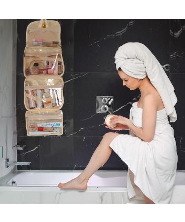 Chandelli Travel Toiletry Bag for Women - Travel Size Toiletries - Perfect Gifts for Mom - Coolest Gifts for Women - Great Hanging Makeup & Cosmetic Bag - Cream Medium - Buy Online on GoSupps.com