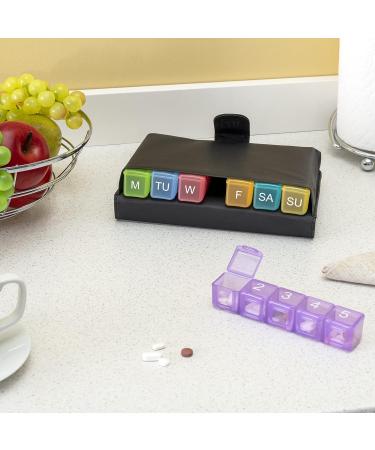 e-Pill 7-Day Large Weekly Pill Organizer | 5 Times a Day Vitamin & Medicine Box with Discreet Multicolor Case - International Shipping Available - Buy Online on GoSupps.com