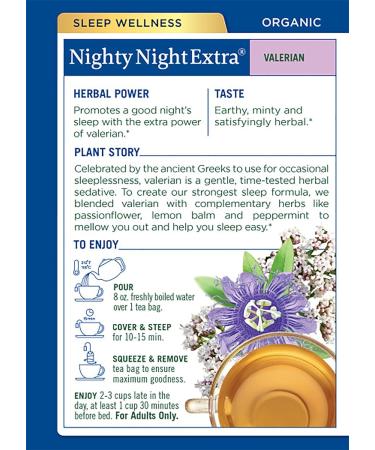 Traditional Medicinals Organic Nighty Night Valerian Relaxation Tea - 16 Tea Bags x 3 Packs - Buy Online on GoSupps.com