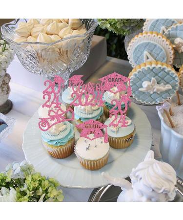 Rsstarxi 36 Pack Class of 2024 Graduation Cupcake Toppers 2024 Graduation Food Appetizer Picks 2024 Grad Cap Done Diploma Cupcake Picks for 2024 Graduation Theme Party Cake Decorations Pink - Buy Online on GoSupps.com