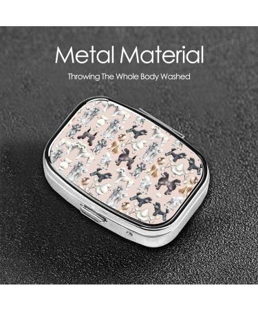 Stylish Poodle Dog Pill Box - Portable Electroplated Medication Organizer with Safe Plastic Partitions - Buy Online on GoSupps.com