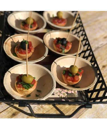 25 Count 4 Raj Disposable Palm Leaf Bowls - Compostable Tableware for Parties & Outdoor Events - Buy Online on GoSupps.com