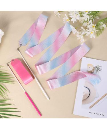 KINBOM Dance Ribbons Set - 2m Gymnastics Streamers for Kids with Ribbon Dancer Wand, Pink + Sparkling - Perfect for Dance Training & Parties - Buy Online on GoSupps.com