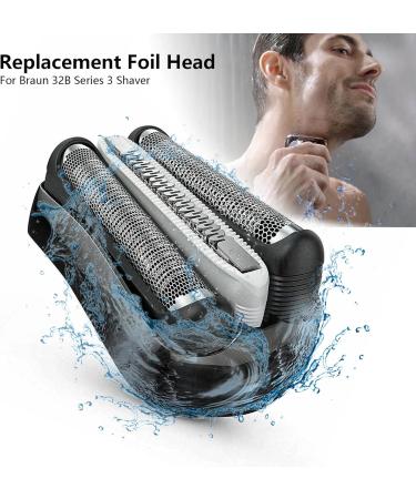 32B Replacement Shaver Head Electric Shaver Foil Razor Head for Replacement Braun S3 Shaver Head Mens Head Shaver for 3010s 320S 330S 340S 370cc 390cc-4 3000s 3040s (32B) - Buy Online on GoSupps.com