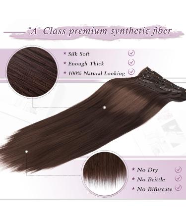 Buy Clip-In Hair Extensions - 50cm Thick Smooth 5-Part Set - Strawberry Blonde/Brown Mix for Women - Buy Online on GoSupps.com