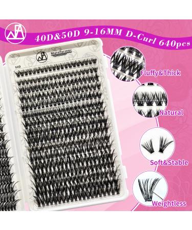 640pcs Lash Clusters Kit - 9-16mm D Curl Individual Lashes for DIY Extensions with Applicator Tweezer - Best False Eyelashes - Buy Online on GoSupps.com