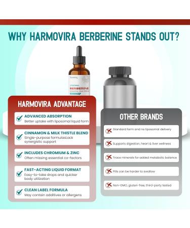 Liposomal Berberine with Cinnamon & Milk Thistle Advanced Formula Supports Digestion Heart Wellness & Liver Cleanse* 2.0 fl. oz (60ml) 60 ml (pack of 1) - Buy Online on GoSupps.com