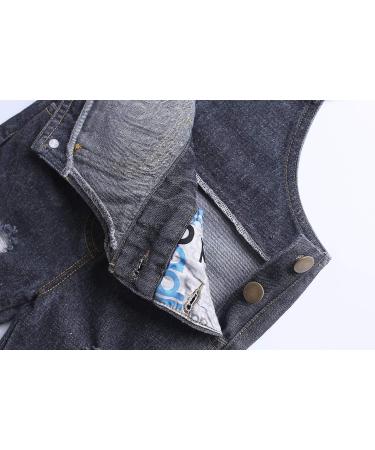 KIDSCOOL SPACE Baby Boy Girl Jean Overalls | Toddler Ripped Denim Workwear | 3-4 Years | Blue-2079 - Buy Online on GoSupps.com