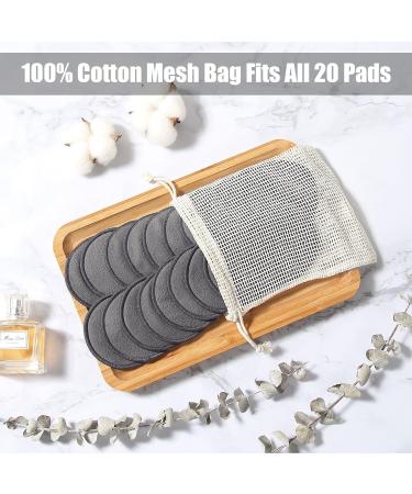 Luxureal Reusable Makeup Remover Pads 20 Packs Washable Bamboo Cotton Pads with Mesh Laundry Bag for All Skin Types - Buy Online on GoSupps.com