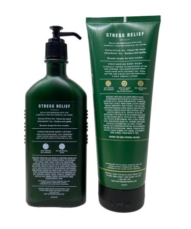Bath and Body Works Aromatherapy STRESS RELIEF EUCALYPTUS TEA Gift Set - Body Lotion 6.5 oz and Moisturizing Body Wash 10 oz 2 Piece Set