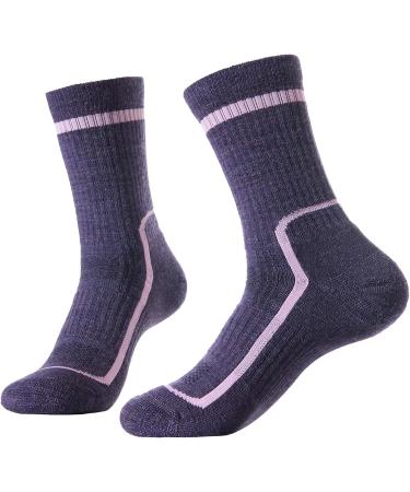 SOLAX Merino Wool Women's Hiking Crew Socks 3-Pack - Cushioned & Breathable for Trekking Outdoors | Medium Size - Buy Online on GoSupps.com