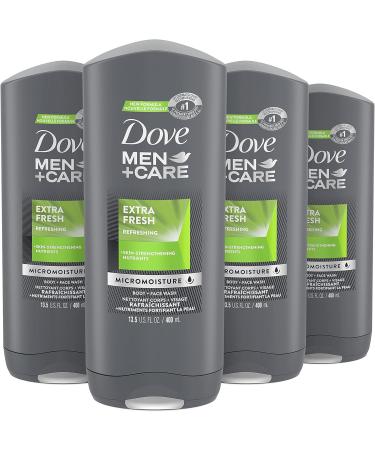 Dove Men+Care Exfoliating Deep Clean and Extra Fresh Body and Face Wash Bundle (400ml x Pack of 8) 400 ml (Pack of 4) Wash + Wash 400 ml pack of 4 - Buy Online on GoSupps.com
