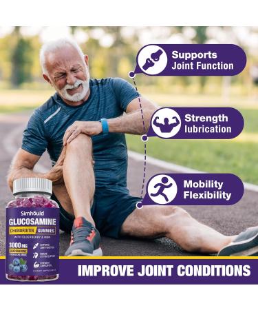 2 Packs Glucosamine Chondroitin Gummies - 3000MG Extra Strength Joint Support Supplement with MSM & Elderberry Flexibility Antioxidant Immune Support Gummy for Adults Men & Women 60 Count (Pack of 2) - Buy Online on GoSupps.com