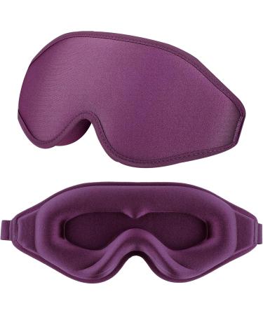 WLLHYF 3D Silk Sleep Mask - Comfortable Adjustable Eye Mask for Deep Sleep - Cute Light Blocking Eye Covers for Men & Women (Purple - Buy Online on GoSupps.com