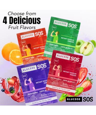 Glucose SOS Glucose Powder Packets with Natural Dextrose, Fast-Absorption That Instantly Dissolves in Your Mouth with No Water Needed, Sweet & Tangy 6 Servings 0.55 Ounce (Pack of 6) Sweet & Tangy - Buy Online on GoSupps.com