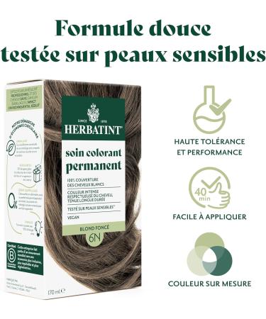  Herbatint Herbatint Permanent Hair Color Treatment 6N Dark Blonde - 170 ml | Ammonia-Free 100% Gray Coverage | Your - Buy Online on GoSupps.com