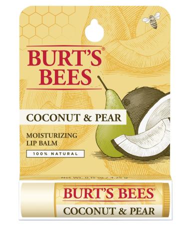 Burt's Bees 100% Natural Moisturizing Lip Balm Coconut & Pear with Beeswax & Fruit Extracts - 1 Tube