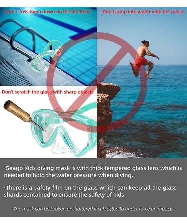 Seago Kids Swim Goggles Snorkel Diving Mask - Anti-Fog 180 Clear View for Youth (Ages 5-15) - Green - Buy Online on GoSupps.com