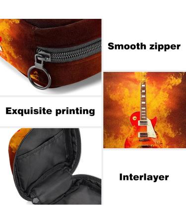 Buy Fire Rock Guitar Menstruation Pad Bag with Zipper | Stylish Women's Napkin & Tampon Collection Bag - Buy Online on GoSupps.com