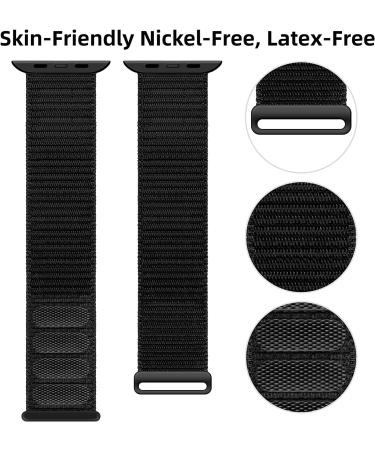 Oxwallen Sport Loop Nylon Band Compatible with Apple Watch 7/8 Ultra 49mm 45mm 42mm 44mm  Comfortable Braided Strap Women Men Competible for iWatch SE & Series 7/8 6 5 4 3  Black Black 49/45/42/44MM - Buy Online on GoSupps.com