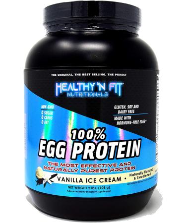 Healthy â€کN Fit 100% Egg Protein - Vanilla Ice Cream (2lb) | Pure Egg White Protein with Natural Peptides - Buy Online on GoSupps.com