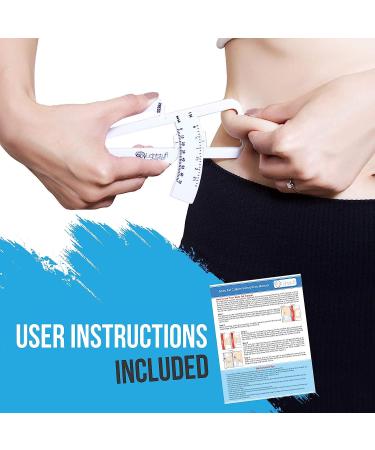 Lightstuff Body Fat Caliper - Skinfold Tool for Home Fat Percentage Check - With Charts & Instructions - Buy Online on GoSupps.com