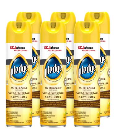 Pledge Polish and Shine for Wood Furniture and More Lemon White 14.2 Oz (Pack of 6)