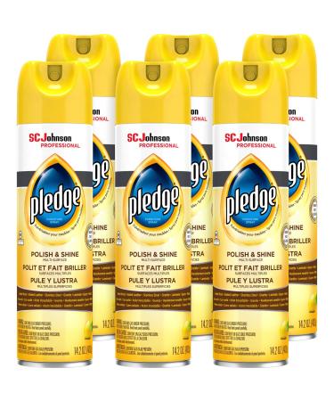 Pledge Polish and Shine for Wood Furniture and More Lemon White 14.2 Oz (Pack of 6) - Buy Online on GoSupps.com
